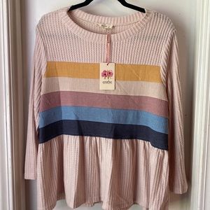 Entro 3/4 Sleeve Top, size Large.